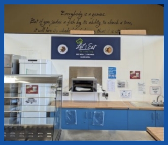 Room view, wall signage